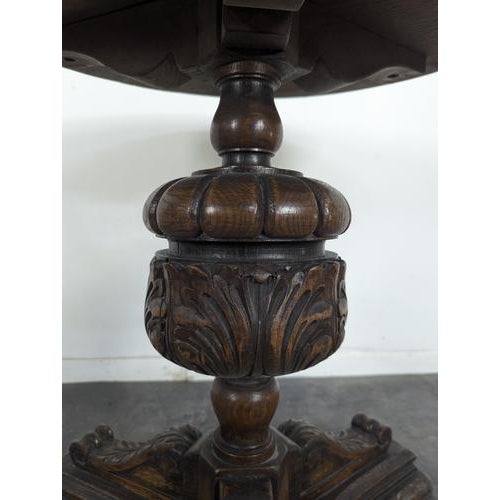 Neo-Gothic Oak Side Table For Sale - Image 3 of 7