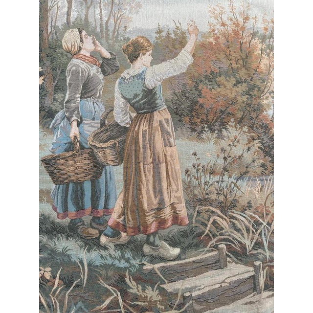 1980s French Aubusson Style Jacquard Tapestry, 1980s For Sale - Image 5 of 17