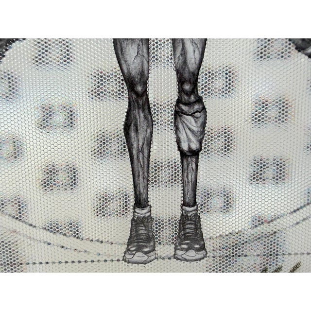 2016 Original "Michael Jordan Vitruvian Athlete" by Artist Keng Lau Mixed Media For Sale - Image 10 of 13