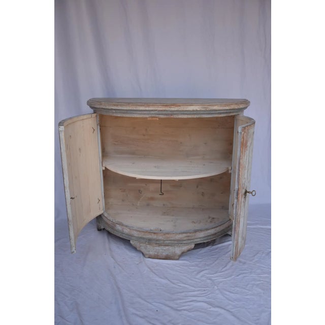 Italian Painted Demi Lune Cabinet For Sale - Image 10 of 13