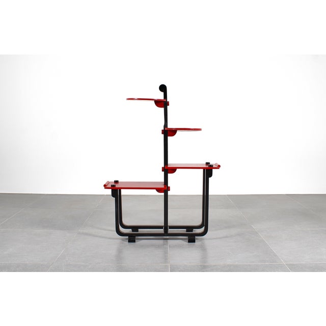 Elegant flower stand, with shelves, in Art Deco style, by André Groult (1884-1966), France circa 1925. Wooden structure...