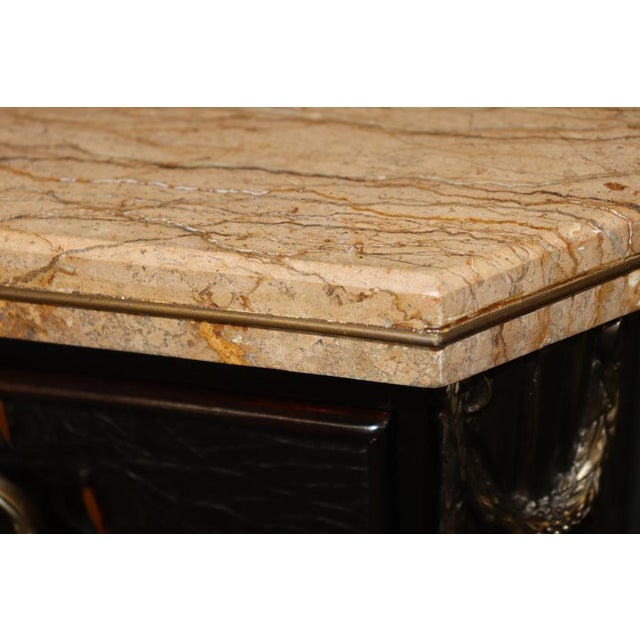 Louis XV Style Marble Top Faux Alligator Théodore Alexander Commode For Sale - Image 11 of 13