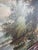 Green Large White Framed Vintage River Landscape Oil Painting, Ornate Carved Wood C Thomas Art For Sale - Image 8 of 12