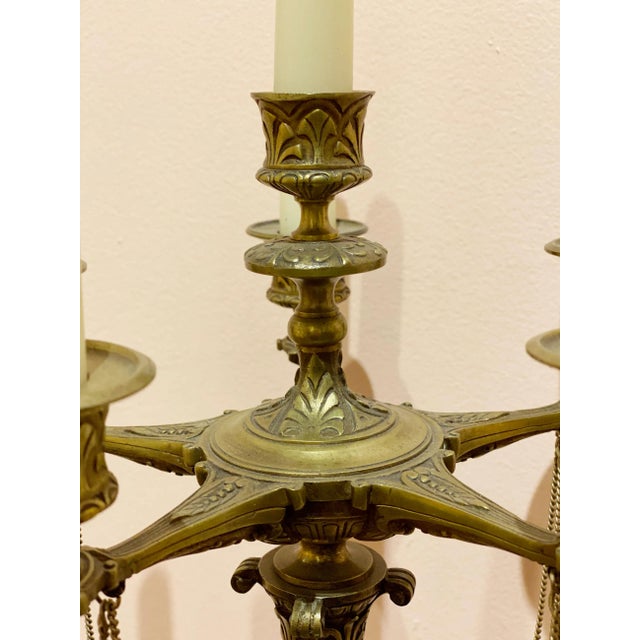 French Empire Bronze Candelabras -a Pair For Sale - Image 9 of 12