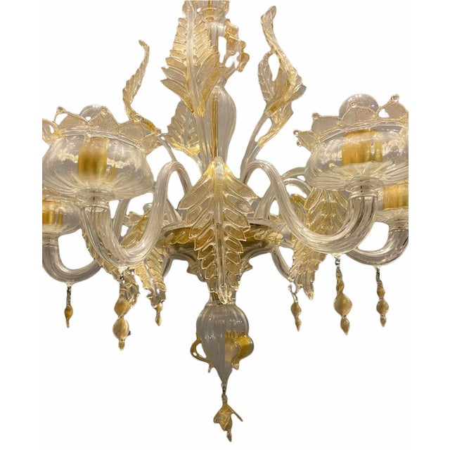 Italian Murano Glass Gold Chandelier by La Murrina For Sale - Image 17 of 18