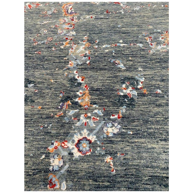 Gray Handwoven Modern Abstract Area Rug 9x12 For Sale - Image 8 of 12