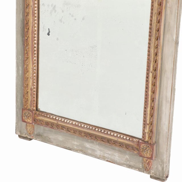 Tan A French Painted and Carved Trumeau Mirror, Early to Mid 19th C. For Sale - Image 8 of 8