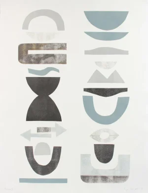 "Frieze V" 2018 Organic Geometric Shapes Monotype