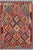 Navajo Style Kilim Red Hand-Woven Wool Rug -4′2″ × 5′8″ For Sale