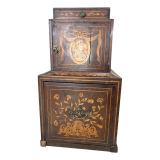 Continental Style Marquetry Bedside Cabinet Box For Sale