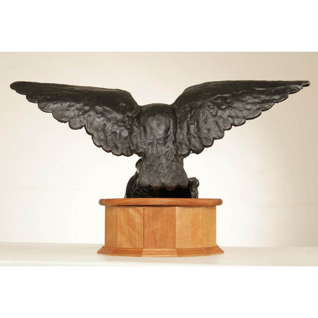 Vintage Cast Iron Eagle Sculpture on Wooden Base Chairish