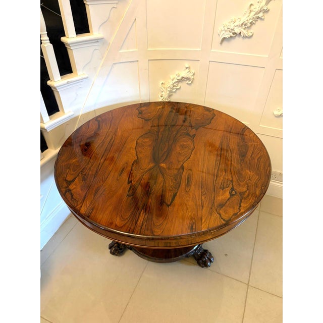 Antique William IV Circular Rosewood Dining Table, 1860s For Sale - Image 4 of 6