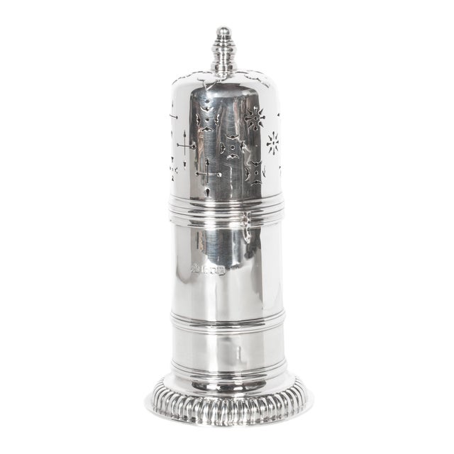 1910s Antique Sterling Silver Silver Sugar Shaker Caster Muffineer Elkington & Co London 1912 For Sale - Image 5 of 12