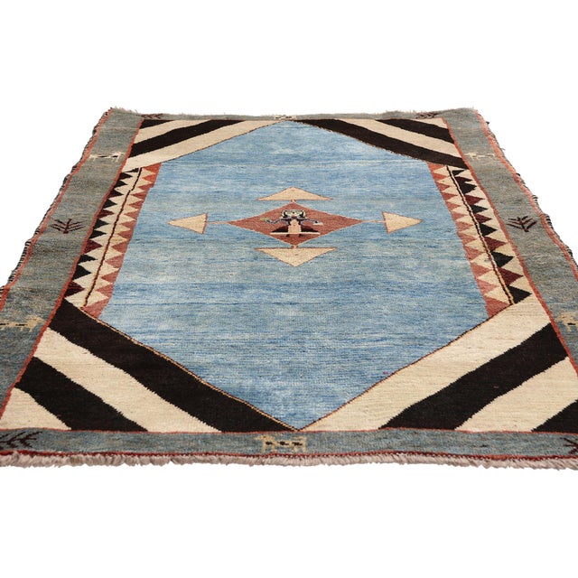 Tribal Vintage Persian Gabbeh Rug, 03'06 X 06'02 For Sale - Image 3 of 10