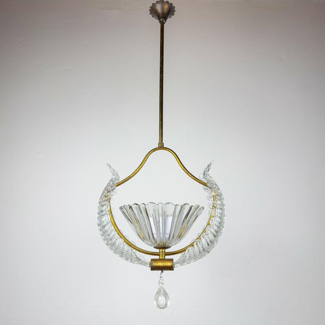 Vintage Murano Chandelier by Barovier & Toso, Italy, 1930s For Sale - Image 11 of 18