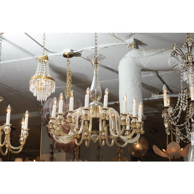 1960s 16-Light Amber Venetian Glass Chandelier, Italy For Sale - Image 4 of 18