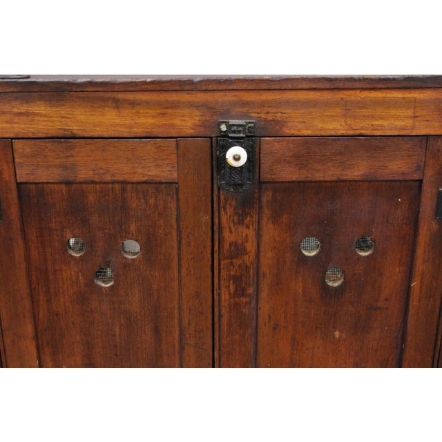 Antique Wood & Glass Counter Top Display County Store Pie Safe Retail Cabinet For Sale - Image 10 of 11