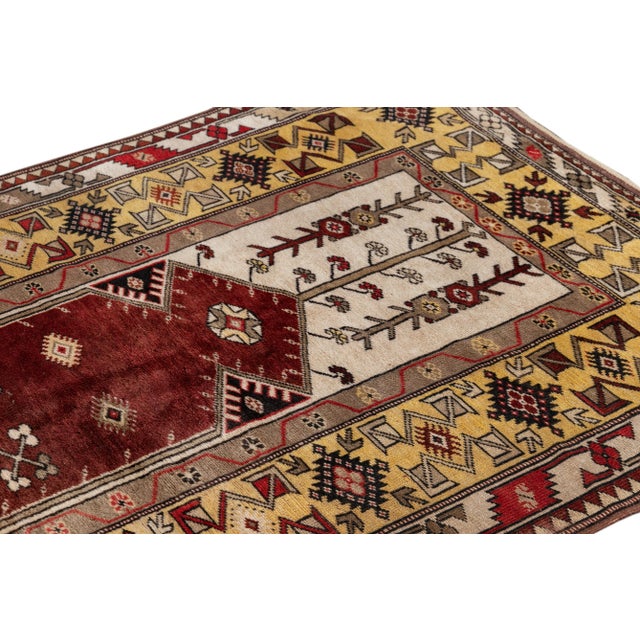 Cinnamon Vintage Turkish Rug, 4'2" X 7'1" For Sale - Image 8 of 9