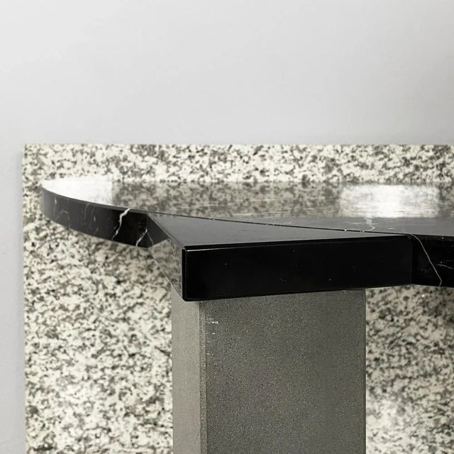 Italian Modern Black Marble Granite Console Aldo Cibic for Memphis, 1980s For Sale - Image 16 of 18