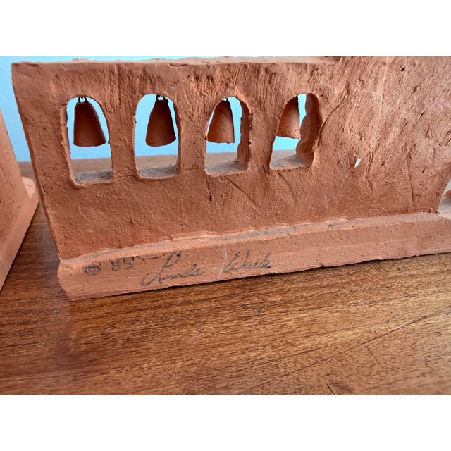 Ceramic Mid 20th Century Miniature Southwestern Terracotta Adobe Structures, a Pair For Sale - Image 7 of 12