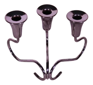 C. 1940s Art Deco-StyleThree-Light Silverplate Candelabra