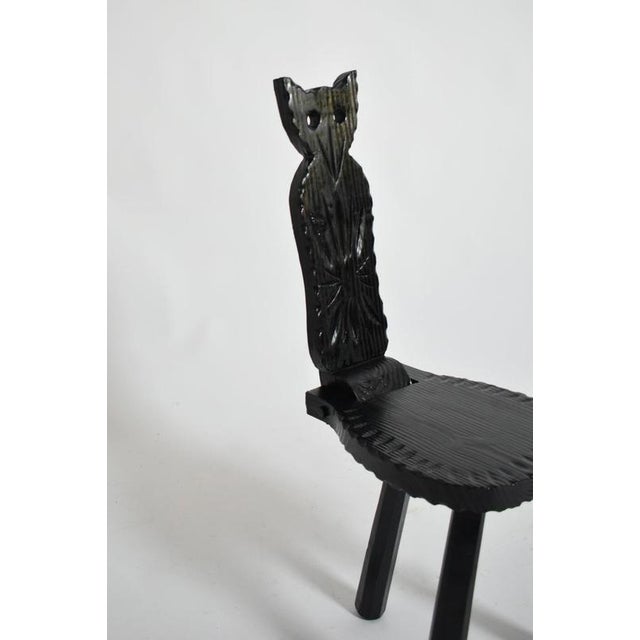 1960s Brutalist Ebonised Wood Owl Chairs, 1960s, Set of 2 For Sale - Image 5 of 6