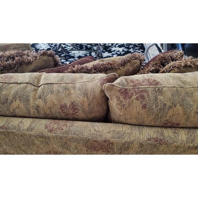 Thomasville Thomasville Traditional English Skirted Pillowback Sofa in Earth Tones For Sale - Image 4 of 5