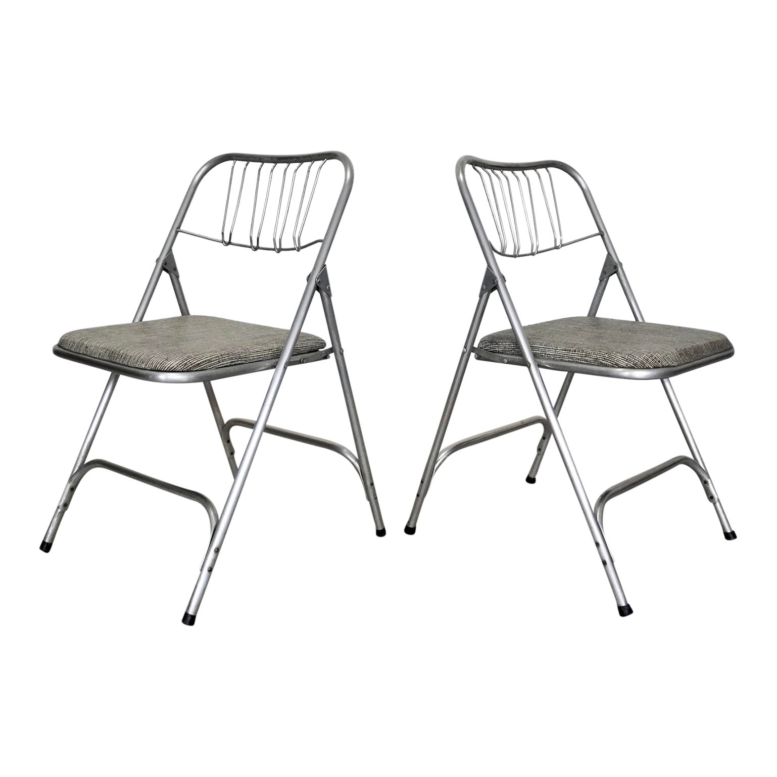 1950's MidCentury Modern Aluminum Dining Chairs a Pair Chairish