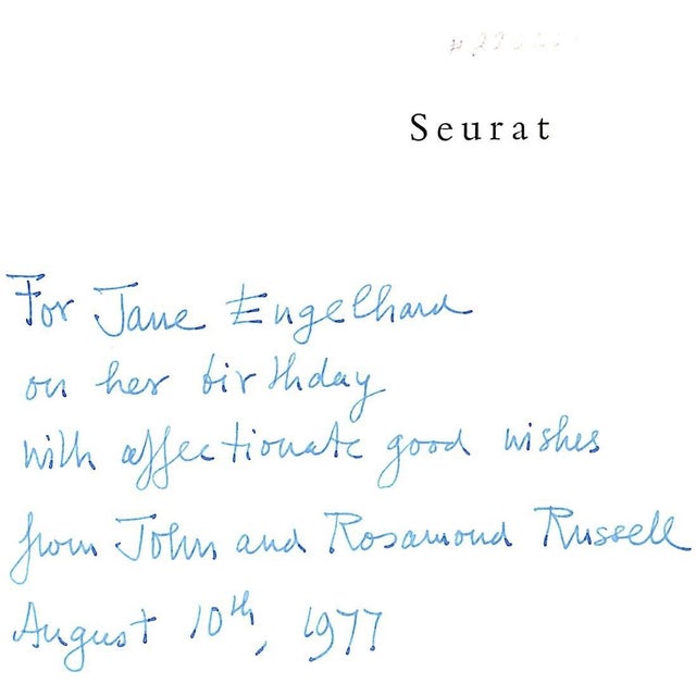 RUSSELL, John [286] pp. Oxford University Press 1965 8 1/4" x 6" In tri-fold chemise slipcase Inscribed to Jane Engelhard...