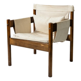 Vintage Frej Linen Armchair by Christer Blomquist for Ikea, 1970s For Sale