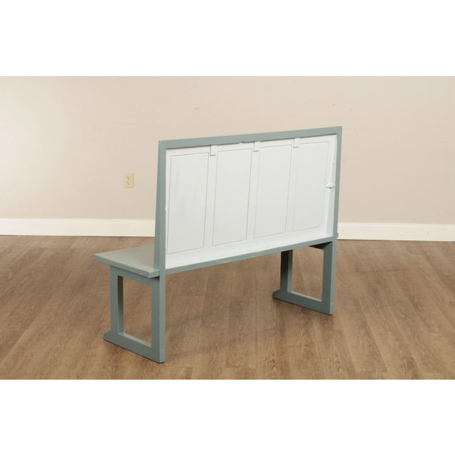 Vintage Painted Paneled Back Benches - A Pair For Sale - Image 11 of 13