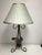 Floral Tole Table Lamp With Celery Green Shade For Sale In Detroit - Image 6 of 8