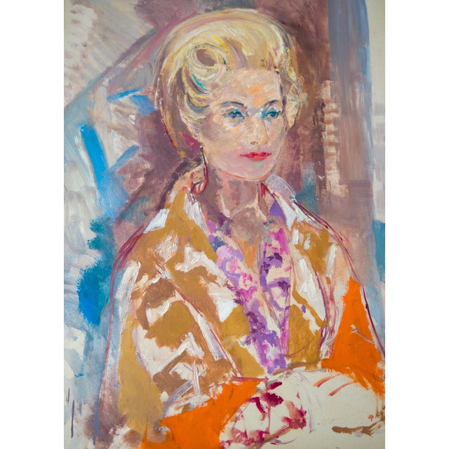 Emilio Grau Sala, Portrait of an Elegant Woman, 1962, Oil on Panel For Sale - Image 5 of 5