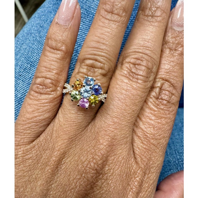 2.23 Carat Sapphire Diamond Rose God Cocktail Ring This is a great ring at a very affordable price point for anyone that...