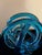 Glass Blue Ocean Swirl Glass Art For Sale - Image 7 of 10