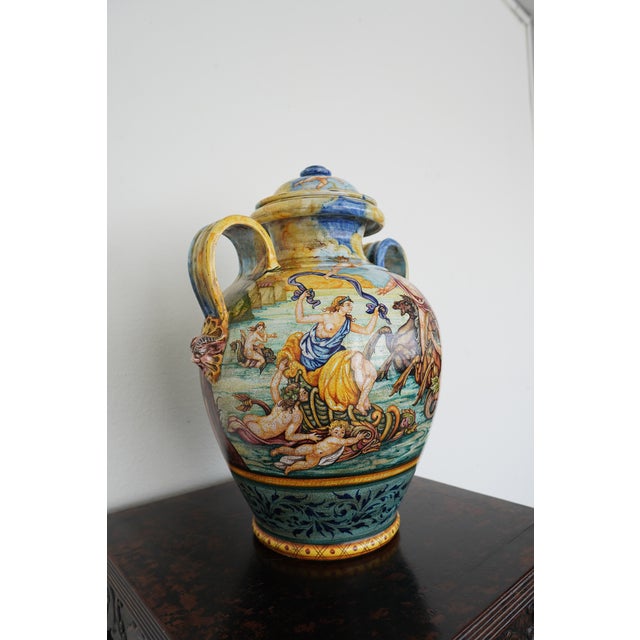 Abstract Vintage Ceramic Classical Decorative Vase For Sale - Image 3 of 14