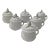 Vintage Floral Mottahedah Pot De Creme, Set of 6 For Sale