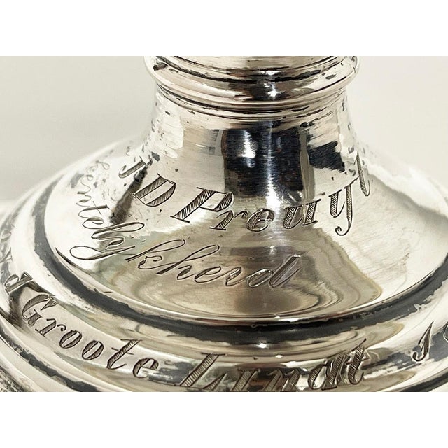 Noble Porcelain Tazza with Dutch Silver Base by F.G. De Groot, 1864 For Sale - Image 13 of 16