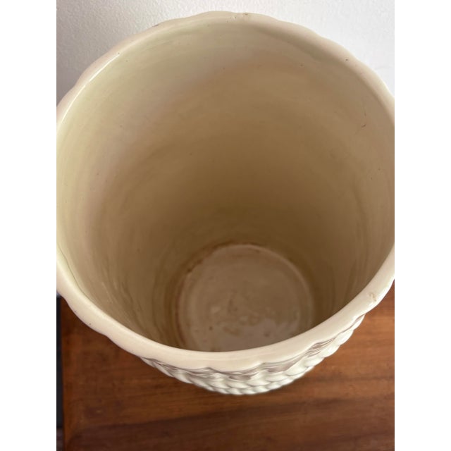 1980s Coastal Regency Ceramic Glazed Faux Bamboo Umbrella Stand For Sale - Image 6 of 8
