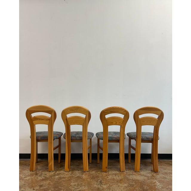 Brown Set of 4 Mid-Century Danish Modern Pine Dining Chairs in "U-Back" Style For Sale - Image 8 of 13