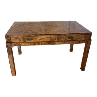 Early 20th Century Vintage Olive Wood Italian Desk For Sale