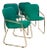 Vintage Poker Chairs in Green Fabric, Set of 4 For Sale