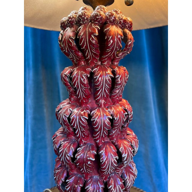 Ceramic Spanish 1950s Red Ceramic Table Lamp For Sale - Image 7 of 11