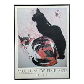 1980s Two Cats Framed Art Poster Museum of Fine Arts For Sale