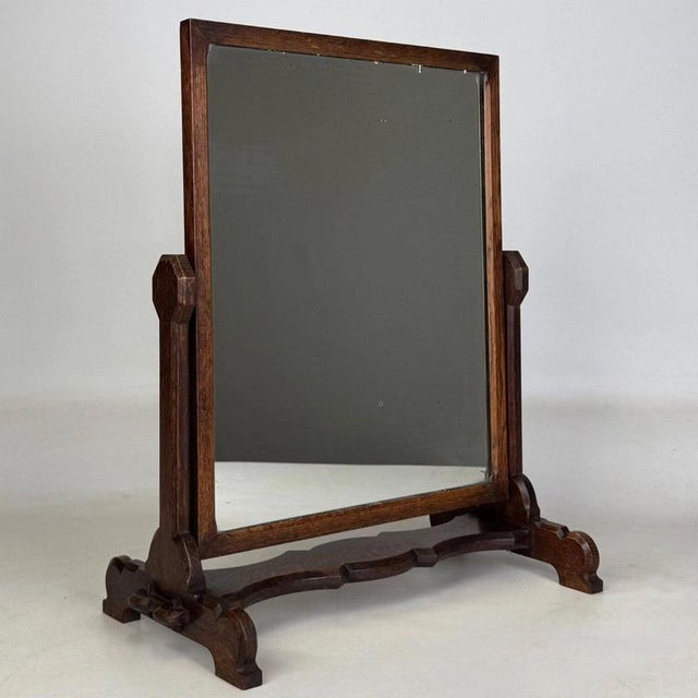 20th Century Arts and Crafts Oak Dressing Mirror, 1890s For Sale - Image 3 of 15