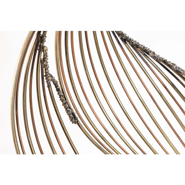 Late 20th Century Curtis Jere Brass Spiral Brutalist Articulating Table Sculpture on Marble Base For Sale - Image 5 of 7