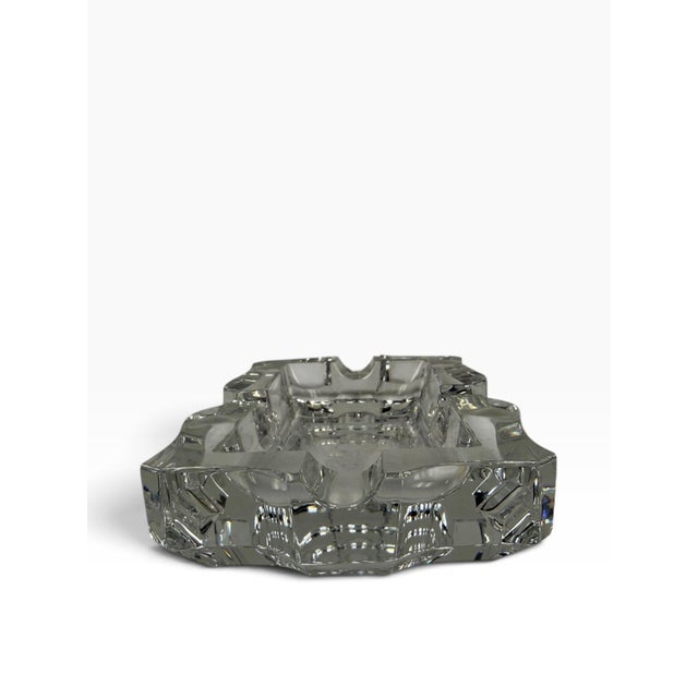 Baccarat Vintage Baccarat Crystal "Alcazar" Scroll Edge Cigar Ashtray & Valet Tray For Sale - Image 4 of 7