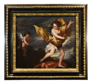 Roman School Artist, Daphne & Cupid, 1600s-1700s, Oil on Canvas, Framed