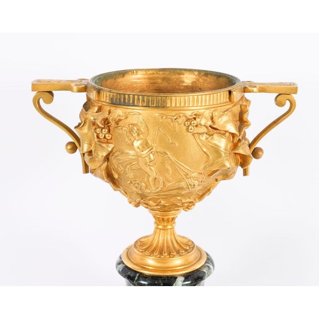 Antique Classical French Grand Tour Gilt Bronze Urns, Set of 2 For Sale - Image 14 of 18