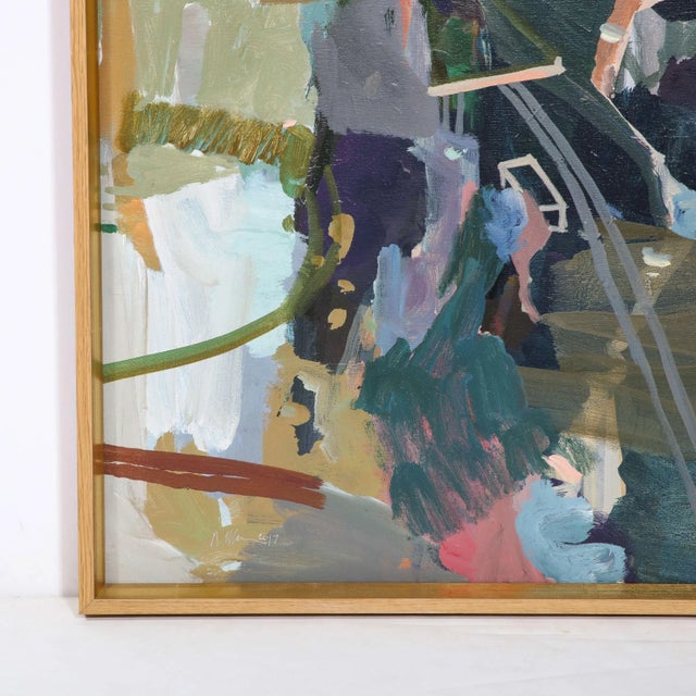 Textile "Harlem River Eclipse", Rebecca Allan, Color Field Acrylic on Canvas Painting For Sale - Image 7 of 13